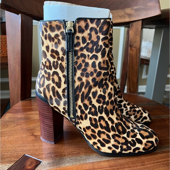 Katherine Kelly Jaymie Natural Calf Hair Leopard Print Boots - Picture 3 of 14